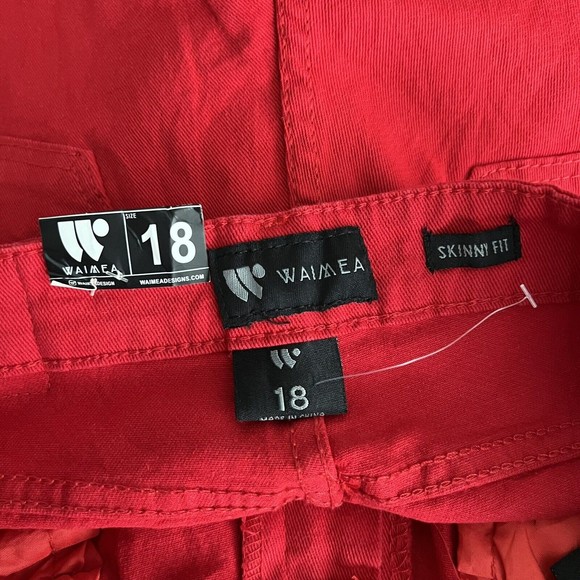 Waimea Men's Tango Red Skinny Fit Jeans Junior W28x29 Distressed Jeans - Picture 12 of 13